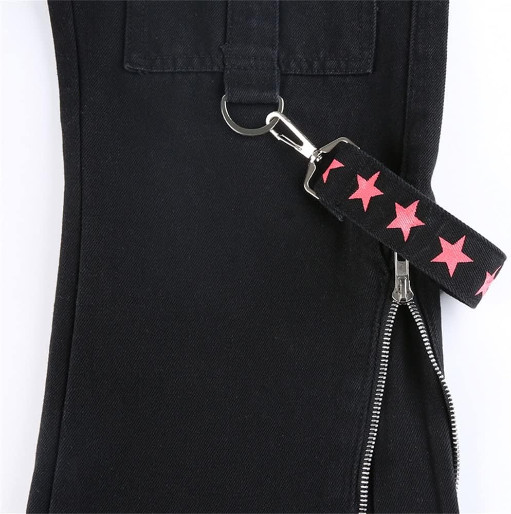 Kvinnor Y2k-jeans, gothstil, byxor i punkig emostil, säckiga, utsvängda jeans, breda ben, Harajuku grunge-byxor, hiphop-kläder
