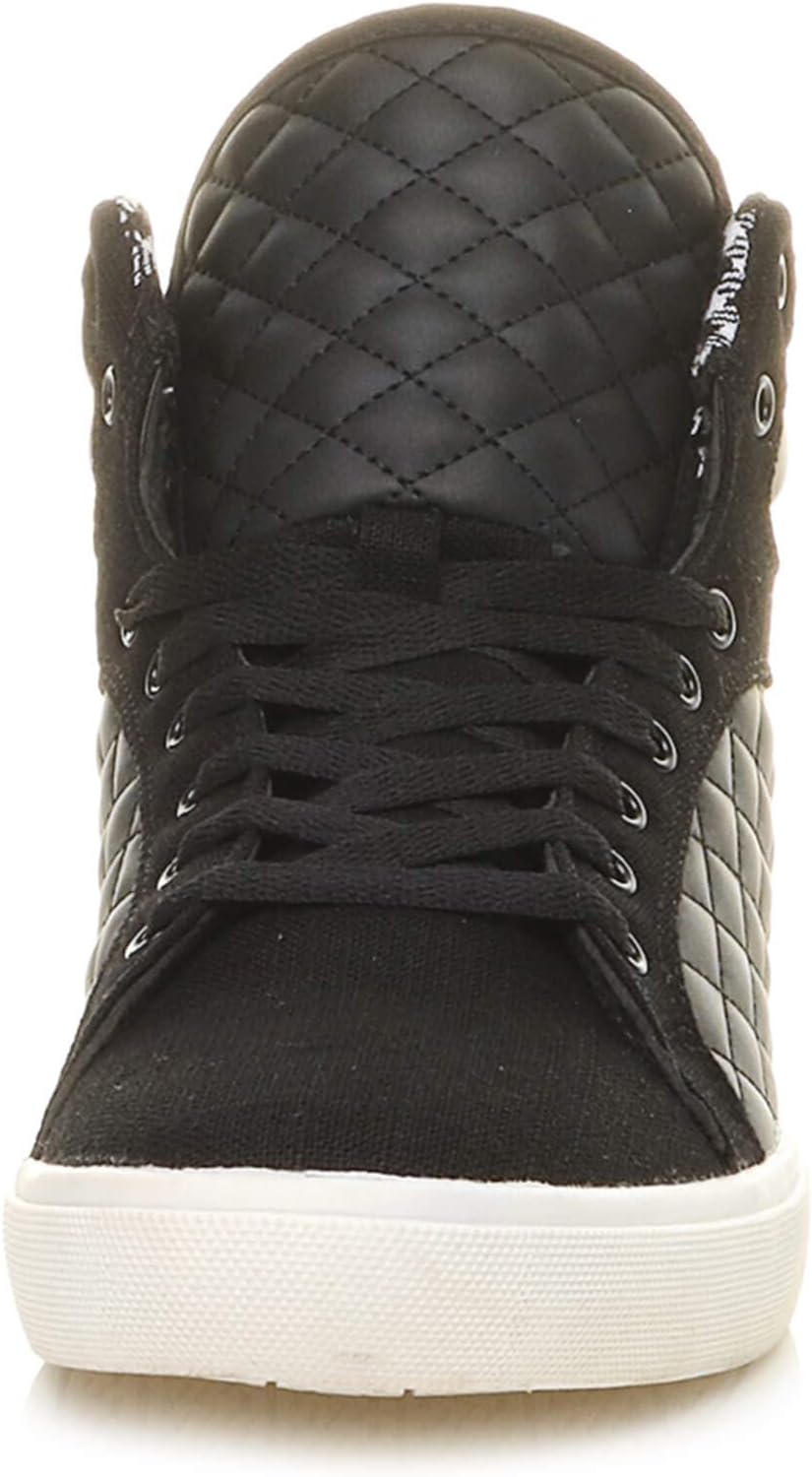 Ajvani Platt snörning för män quiltad vardaglig hög topp ankelstövlar sneakers storlek.