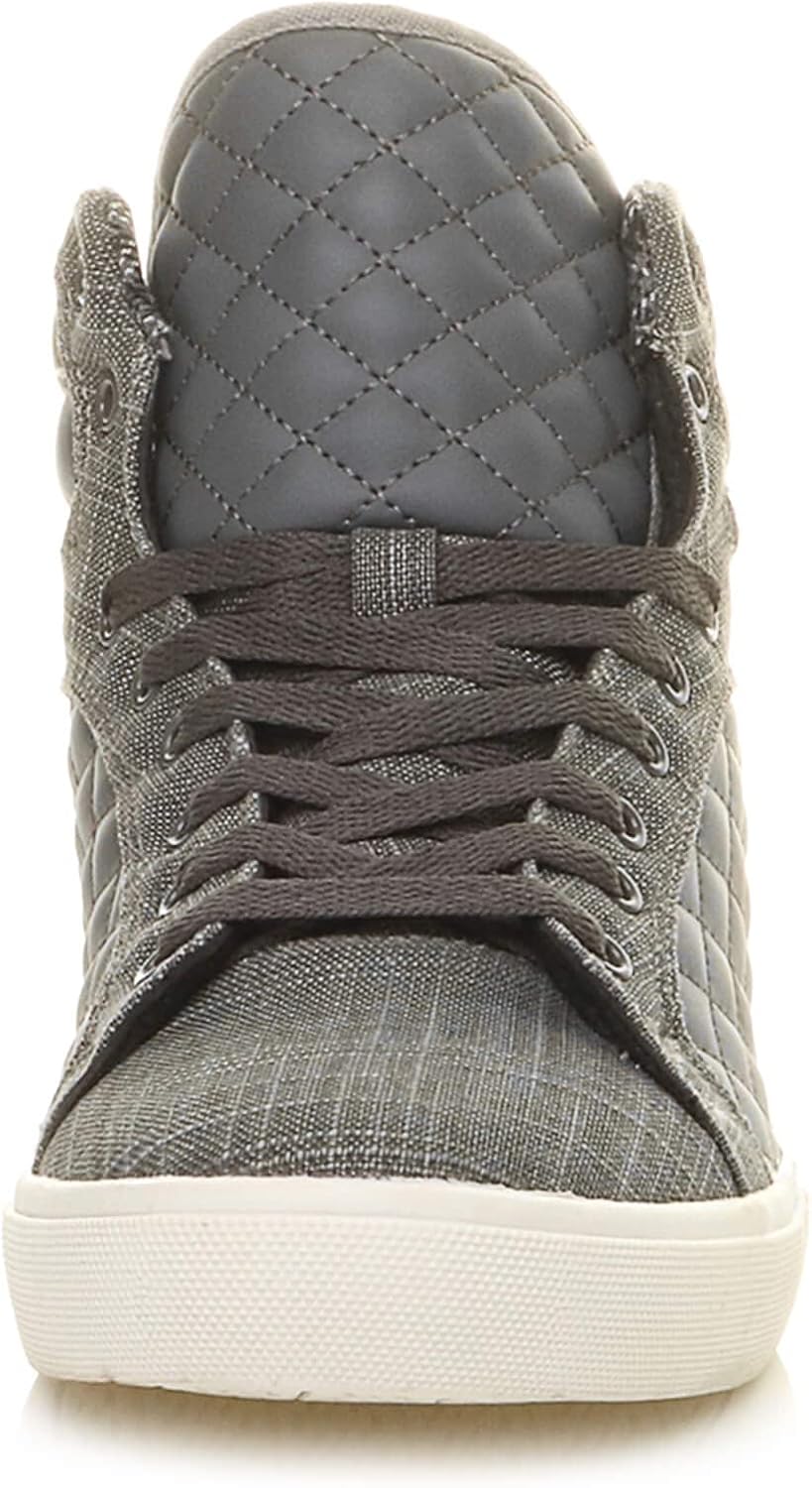 Ajvani Platt snörning för män quiltad vardaglig hög topp ankelstövlar sneakers storlek.