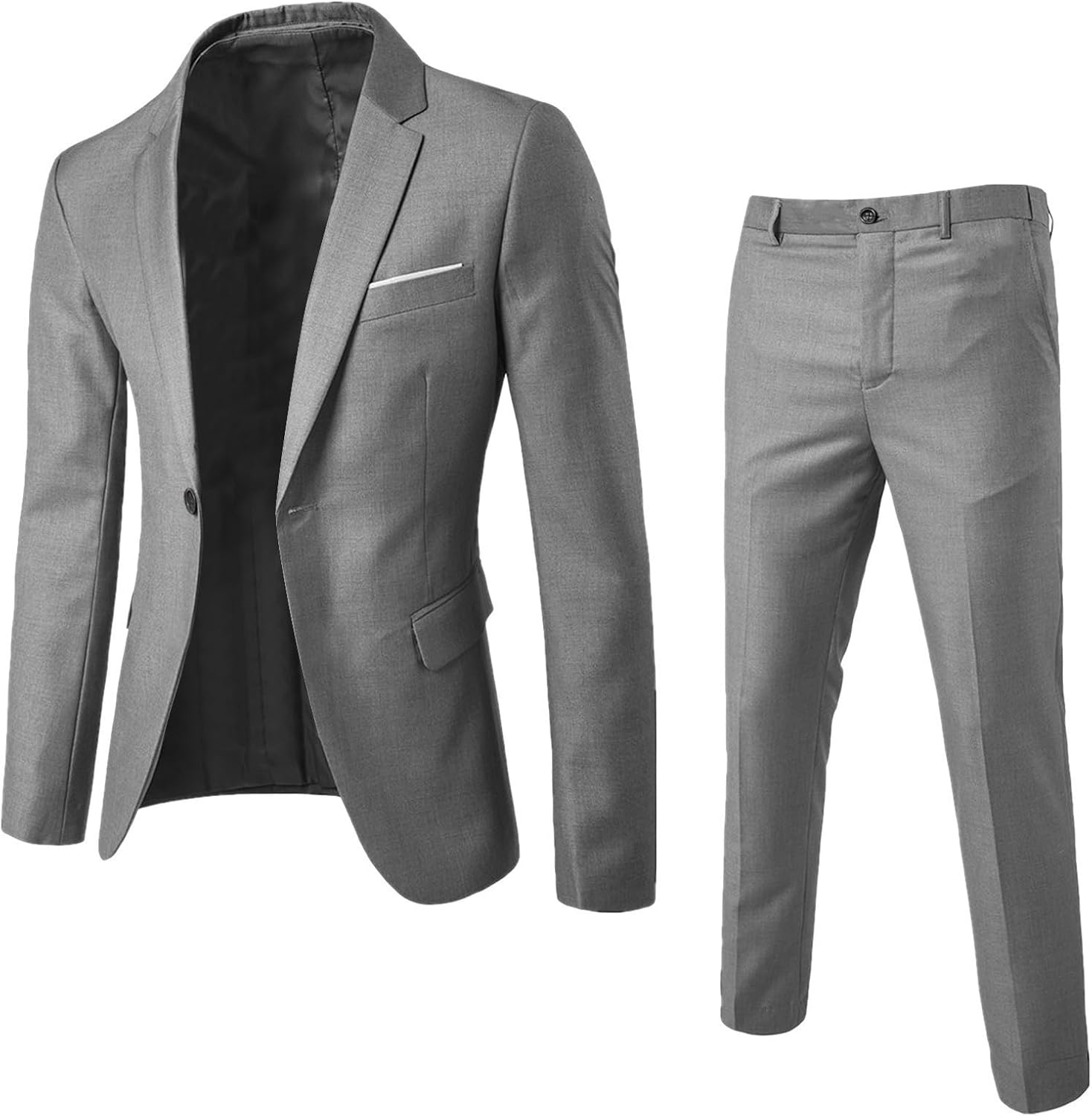 herr 2-delat kostymset slim fit med fallande en-knapp-drömare/brudgum kavaj och byxor för bröllop fest och affärer