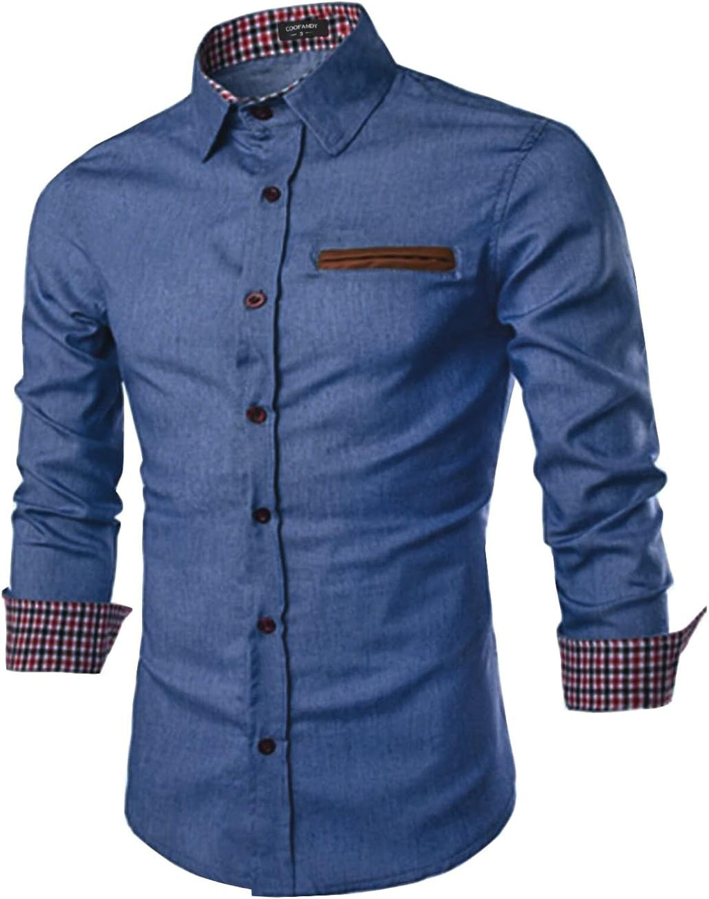 COOFANDY jeansskjorta för män, denimskjorta, långärmad skjorta, cowboystil, fritidsskjorta, män, Kent krage, affärer, ledig