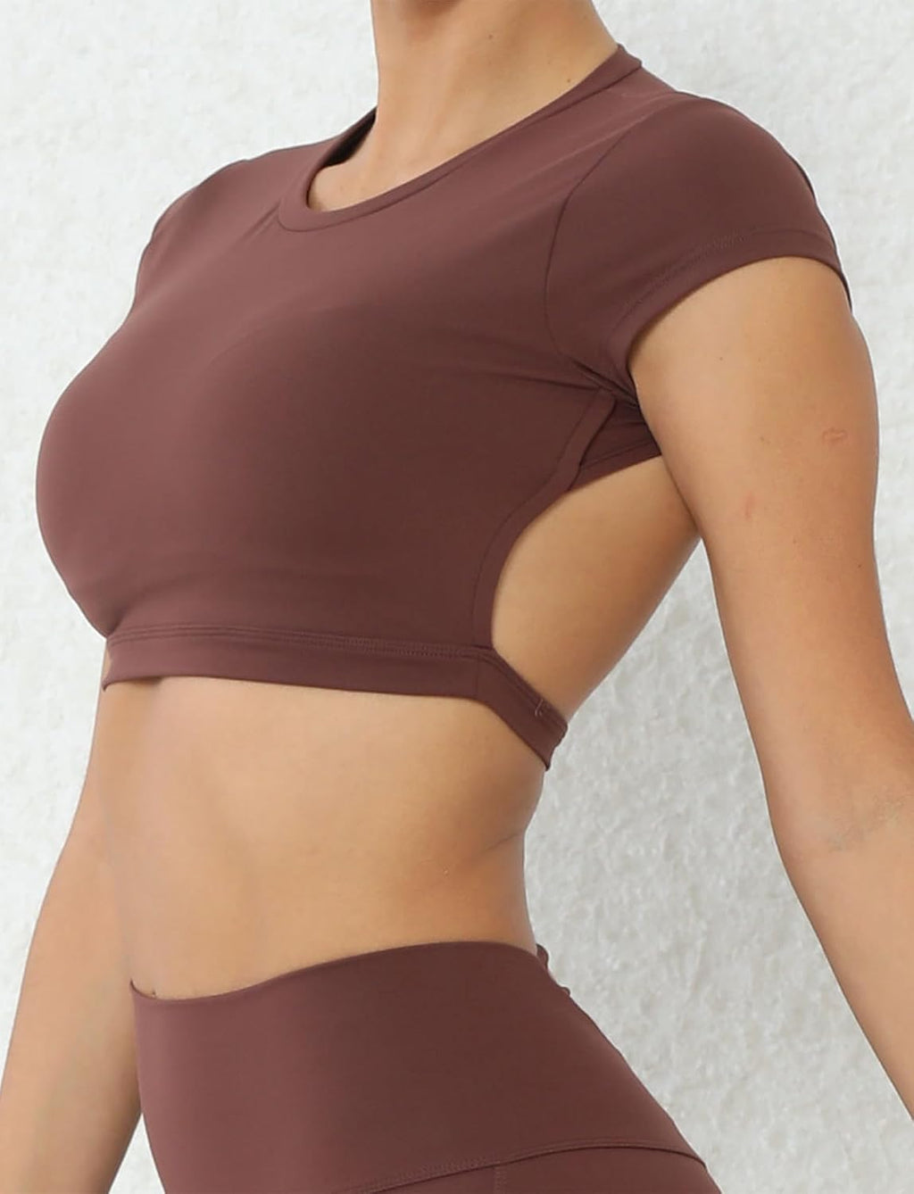 SEAUR Gym topp damer rygglös vadderad crop topp tajt sport löpartröja yoga fitness kortärmad t-shirt magfri sportskjorta rund hals mjuk S-L
