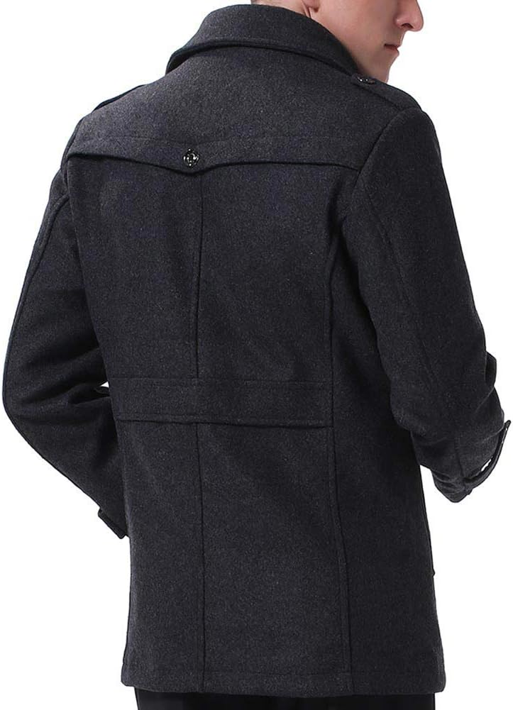 Rockar för Herr Casual Vinter Ullkappor Regular Fit Vinter kappa Ärtkappa för Vintern