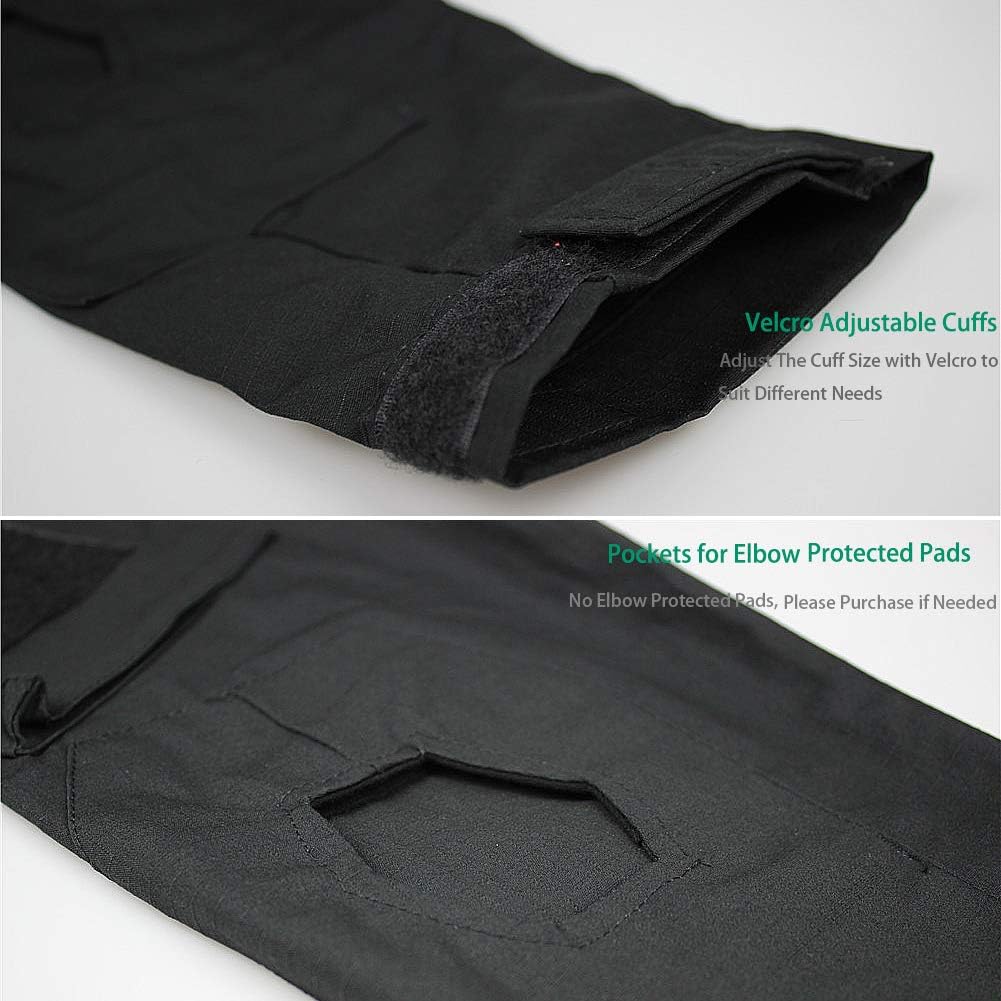 Tactical Combat T-shirt för män, Ripstop andningsbar tröja för jakt Military Airsoft