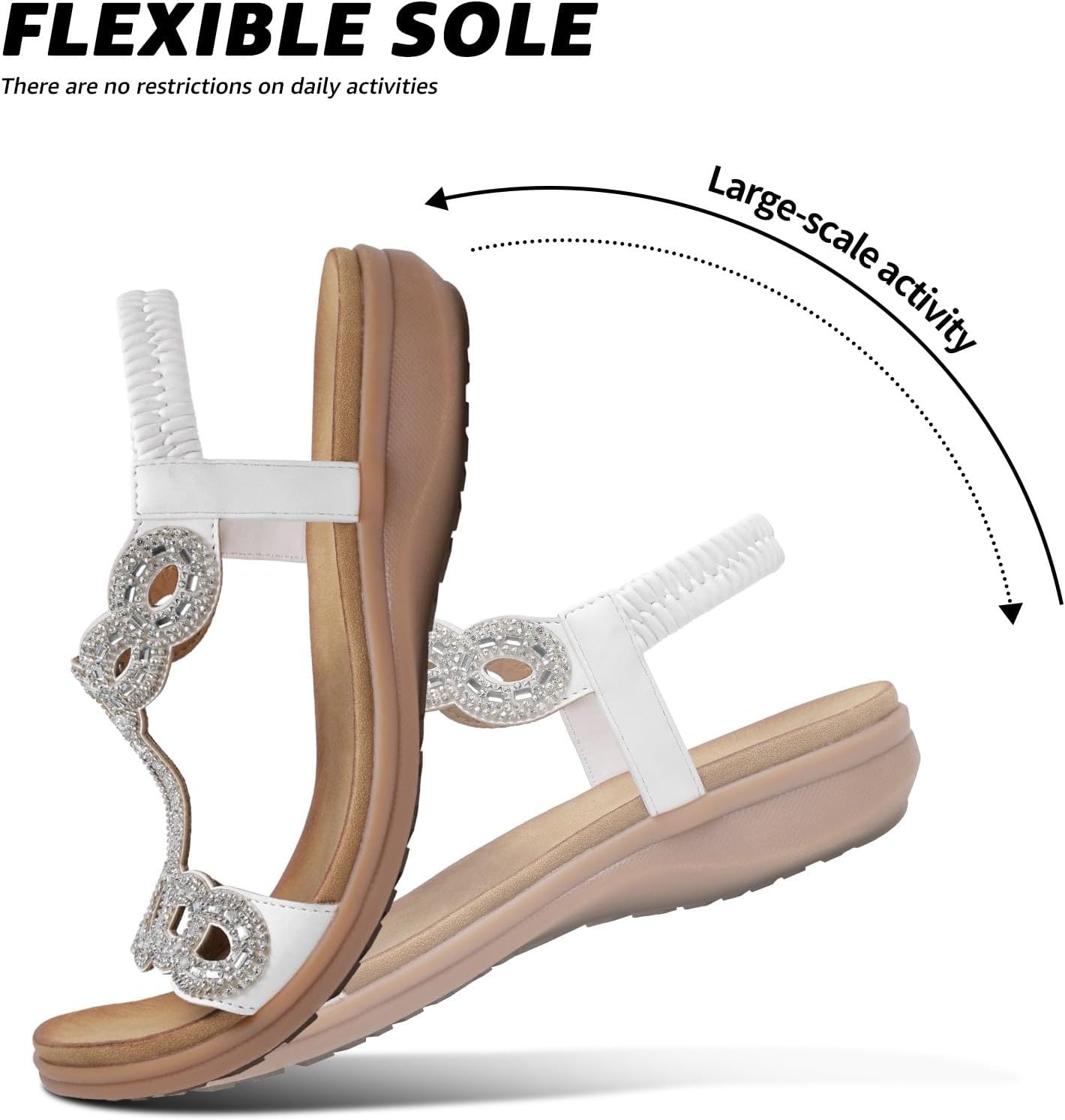 Littleplum sandaler damer platta sandaler glitter strass sommarskor strandskor