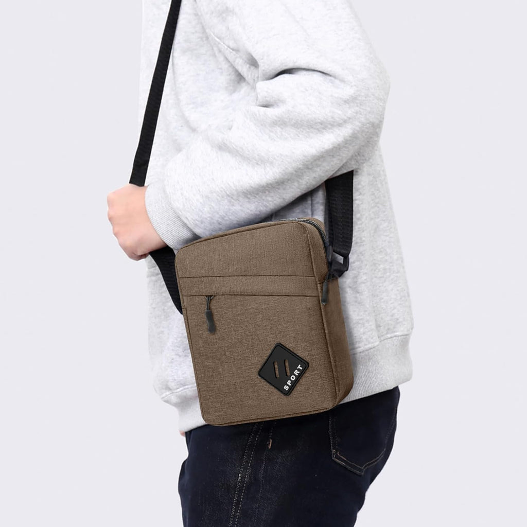 Aucuu Axelväska för män, Oxford Crossbody väska, vattentät liten sidoväska för män, ledig handväska, messengerväska med dragkedja och justerbar rem, lätt bröstväska för daglig användning, arbete