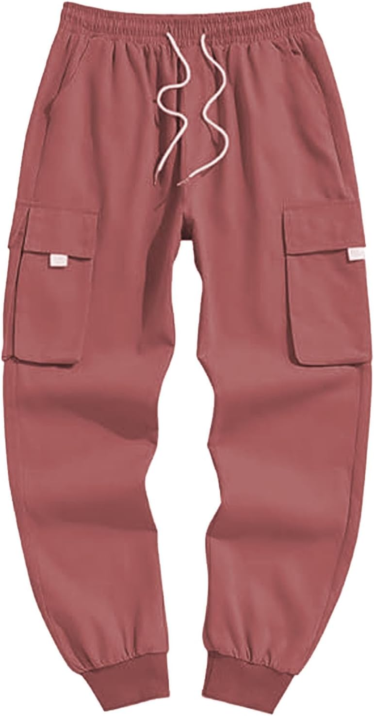 Herr cargo joggingbyxor elastisk midja dragsko säckiga träningsbyxor techwear byxor för män 2025 trendiga kläder