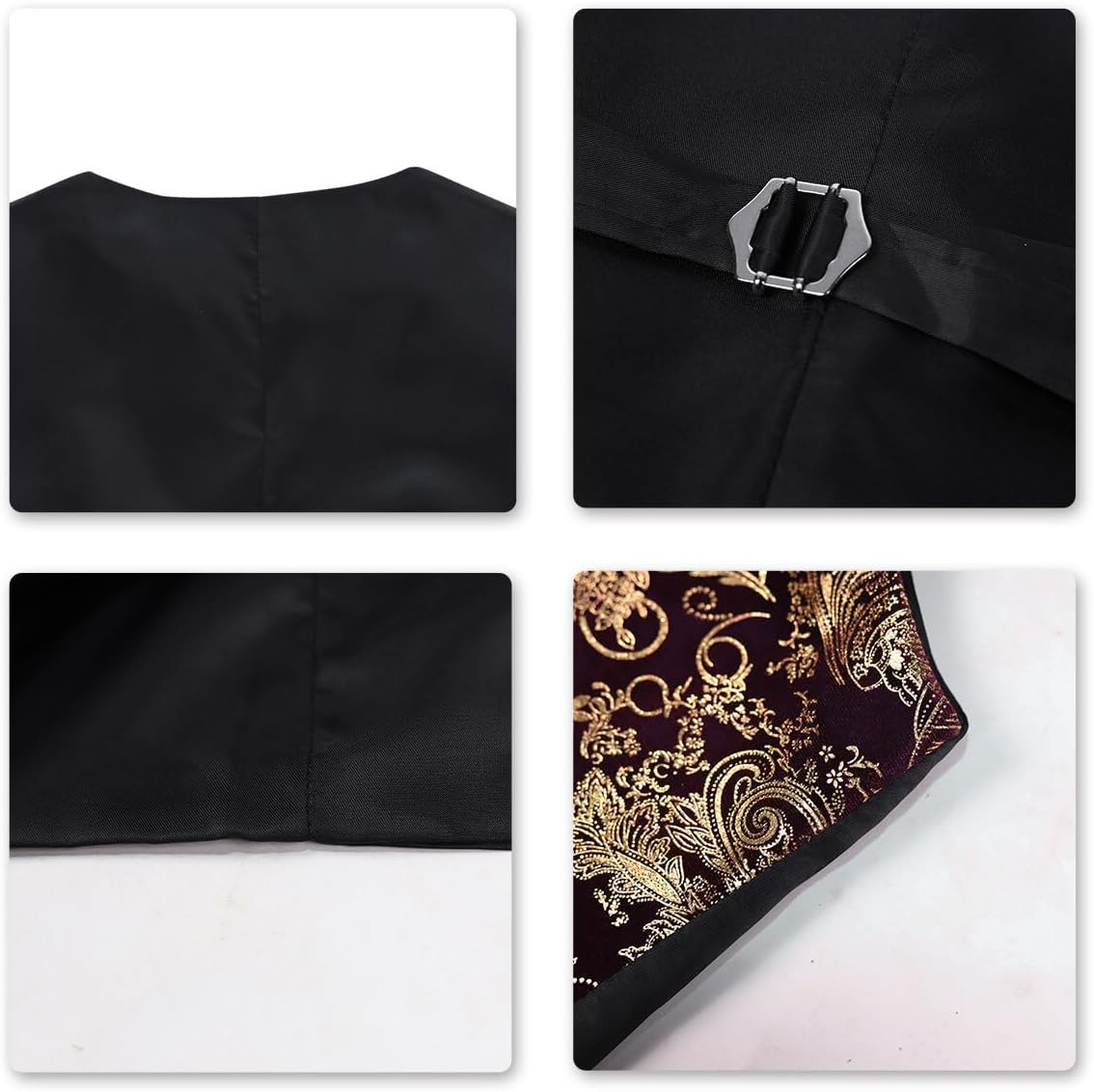 Paisley jacquard-kostym, väst för män, enkel knäppt väst, stilig, smal passform, med knäppning, bal, formell kostym