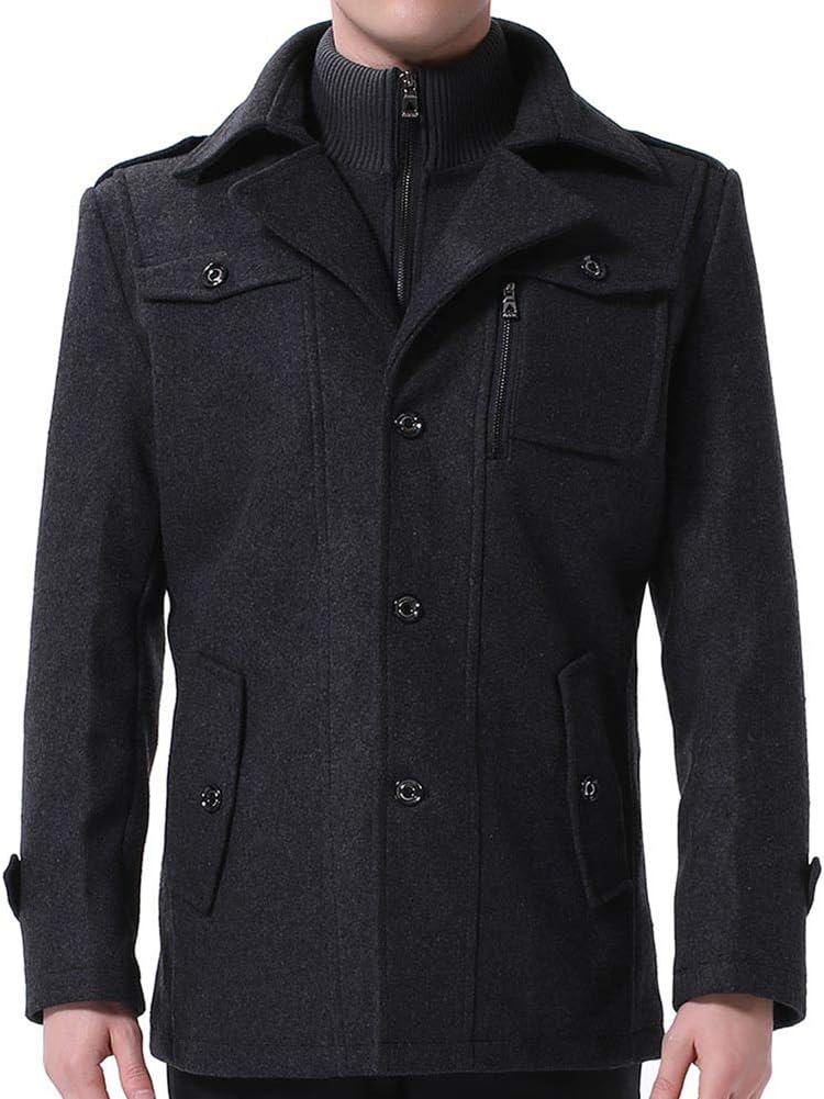 Rockar för Herr Casual Vinter Ullkappor Regular Fit Vinter kappa Ärtkappa för Vintern