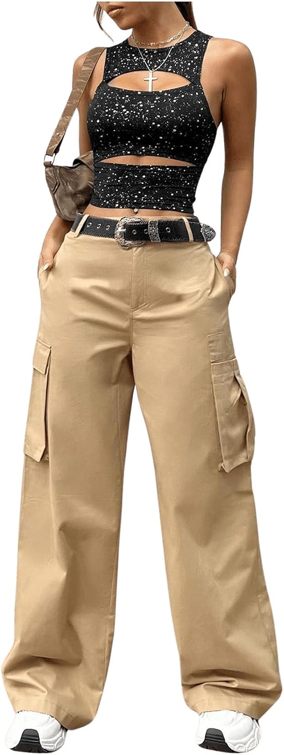 GORGLITTER Dam crop tanktop cut out top sexig magfria toppar Y2k topp med utskuret party outfit korta linne