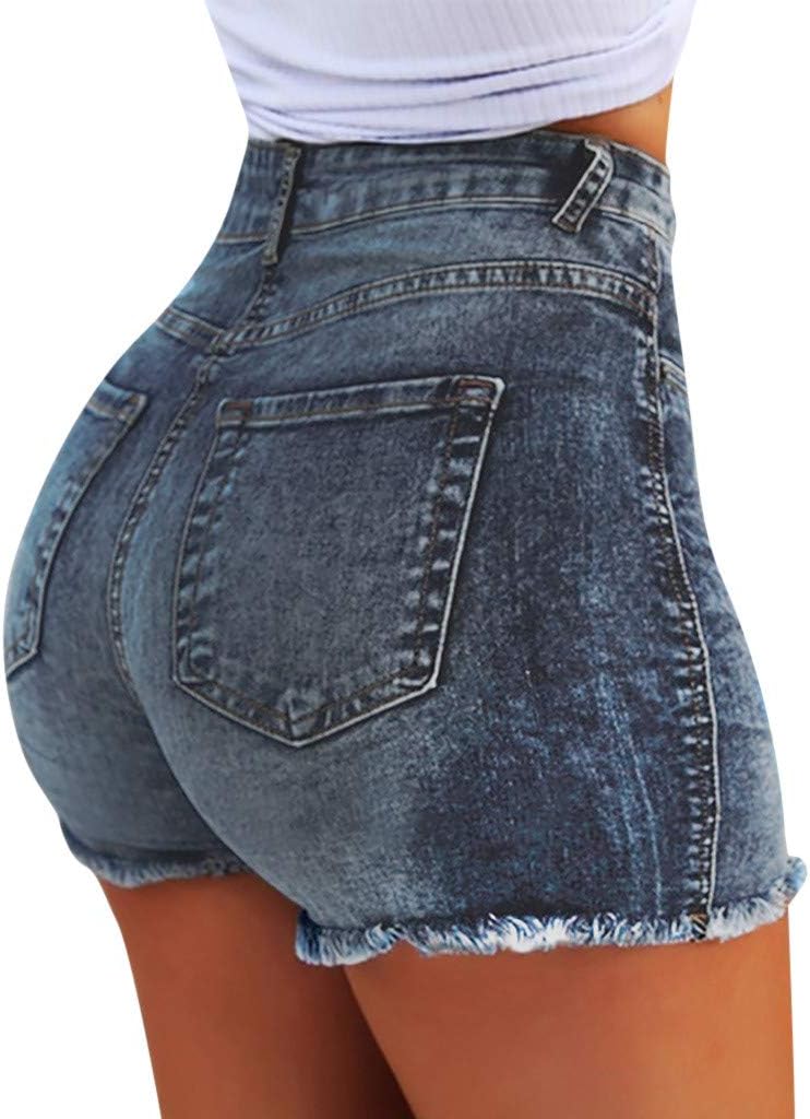 Korta byxor dam jeans – hög midja jeans för kvinnor stretch bekväma sommarjeans stretch denim hot pants regular fit tygbyxor fritidsbyxor casual jeans sweatpants superstretch jeans shorts