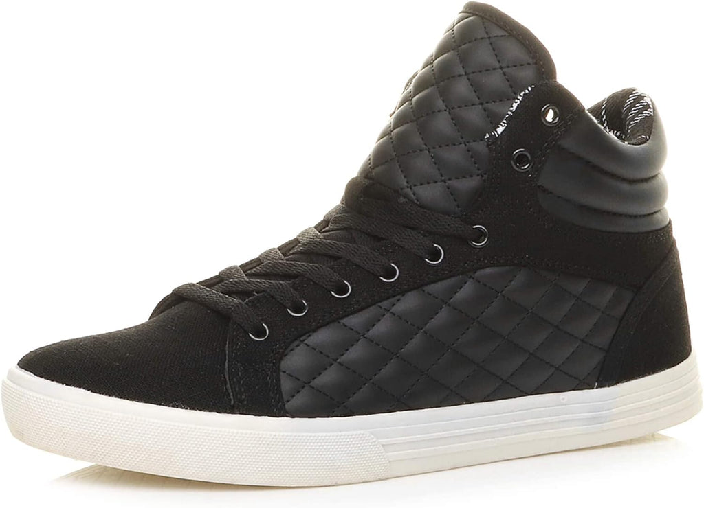 Ajvani Platt snörning för män quiltad vardaglig hög topp ankelstövlar sneakers storlek.