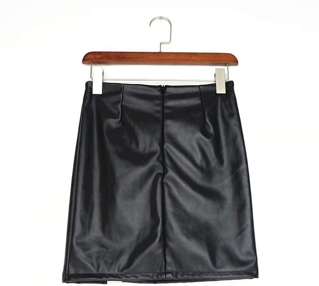 High Waisted Skirts for Women Fashion Sexy Solid Bandage Short Faux Leather Mini Skirts Ladies Cute Tennis Silk Dress
