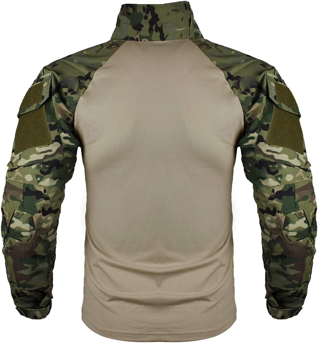 Tactical Combat T-shirt för män, Ripstop andningsbar tröja för jakt Military Airsoft