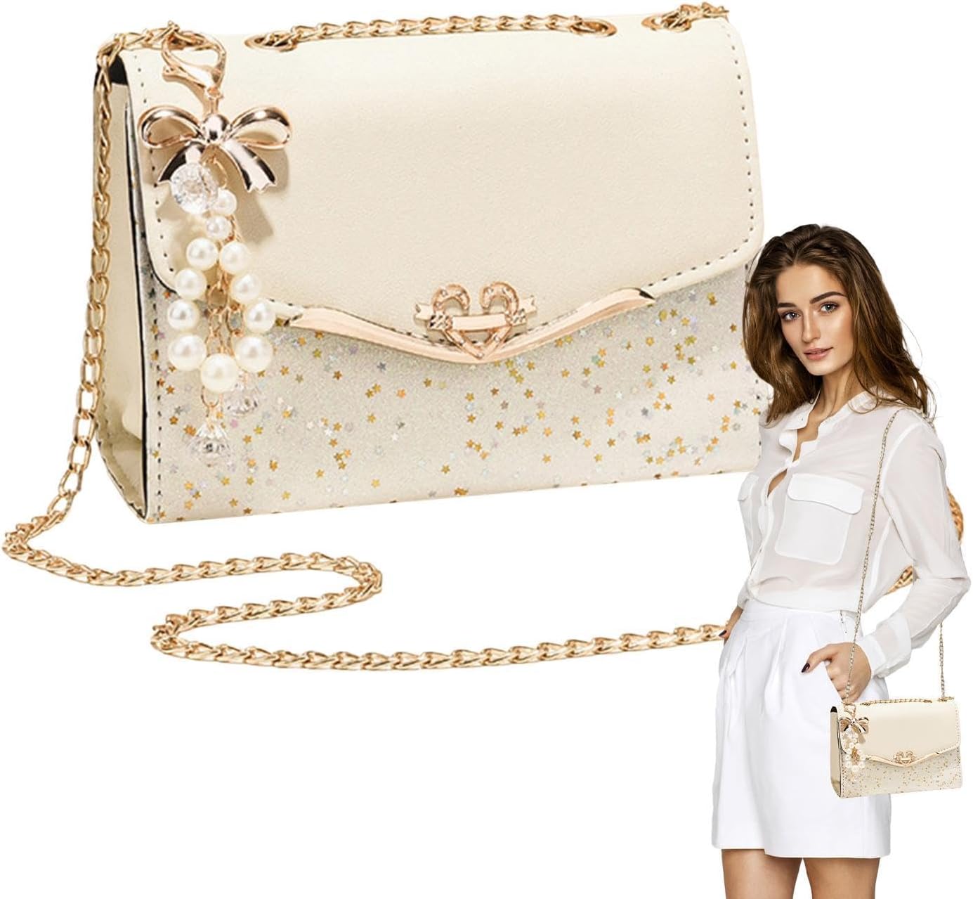 Glitter Axelväska - 20 * 8 * 14cm Wristlet Bag, Shiny Evening Handväska, Glittrande Party Carrier | Stylingsystem Bröllopsdräkter, Elegant Arrangemang Av Tillbehör Evenemang, För Utställning Av Fe