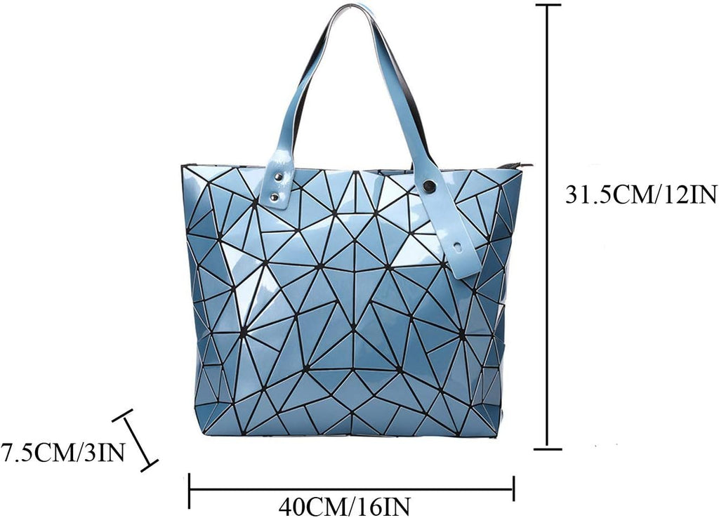 Geometriska lysande gitter handväska kedja crossbody påse tygväskor handväskor holografiska handväskor för kvinnor femmes