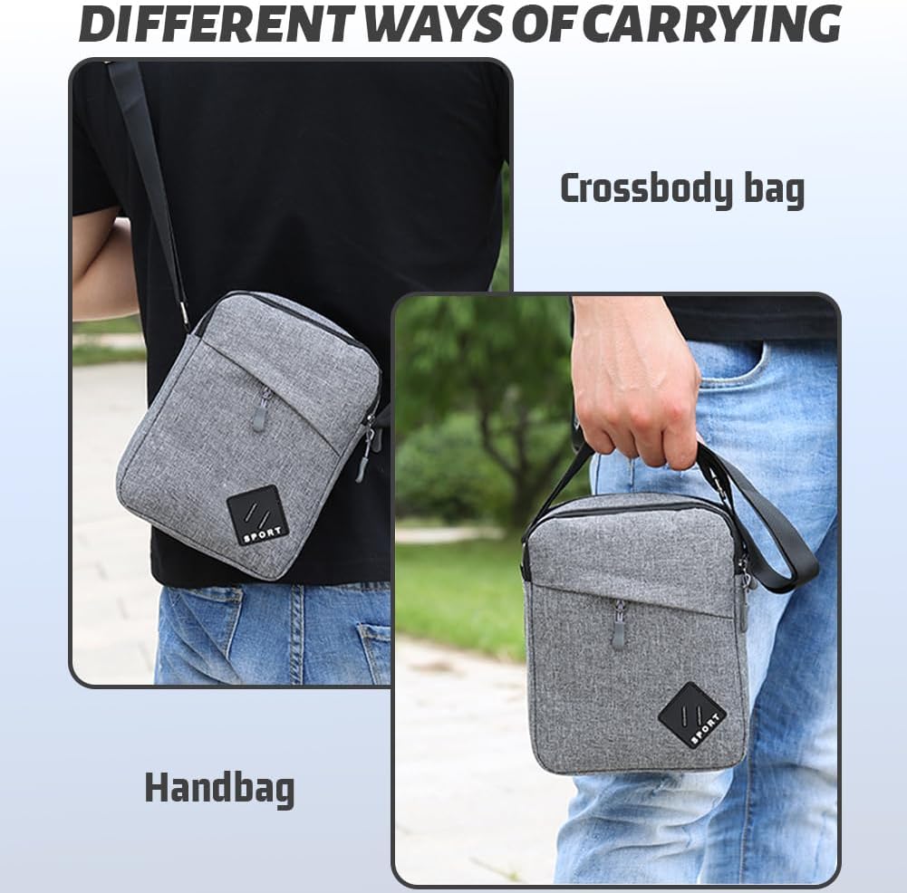 Aucuu Axelväska för män, Oxford Crossbody väska, vattentät liten sidoväska för män, ledig handväska, messengerväska med dragkedja och justerbar rem, lätt bröstväska för daglig användning, arbete