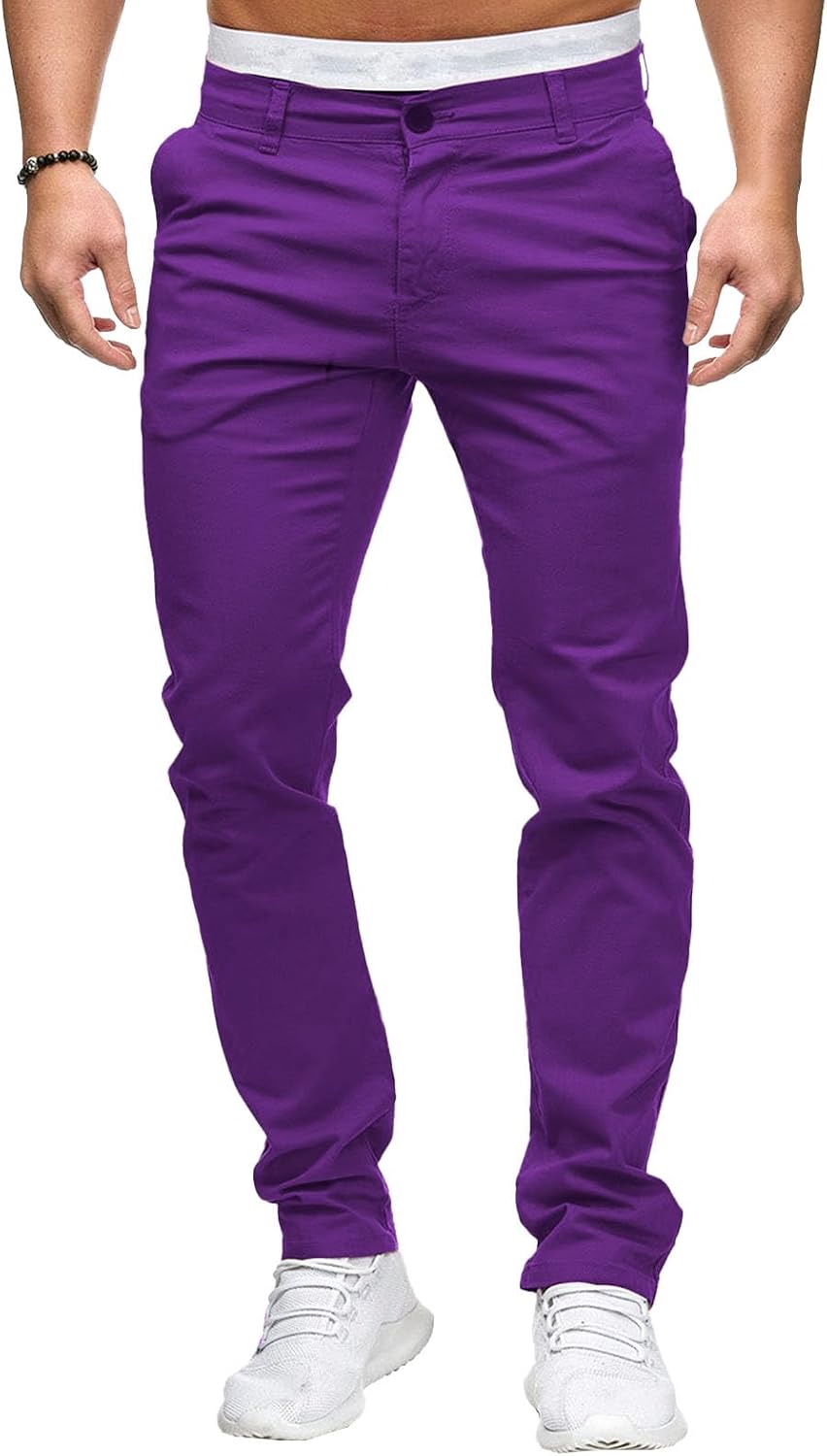 Herrbyxor med slim fit, chinos och stretch framtill, lätta affärsbyxor, vardagliga kontorsbyxor