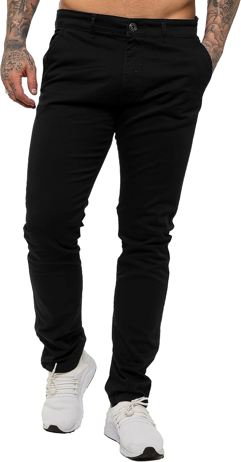 989Zé ENZO mäns Skinny Slim Fit Chinos stretchbyxor byxor
