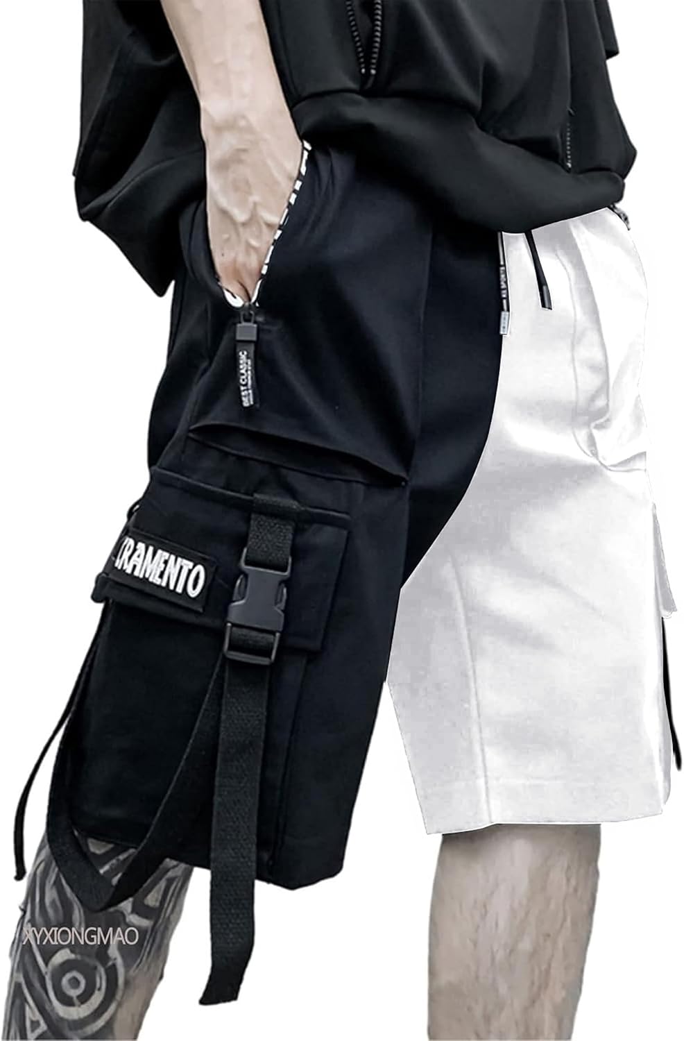 XYXIONGMAO Joggingbyxor för män Techwear svarta hiphop cargoshorts streetwear träningsbyxor cargobyxor för män