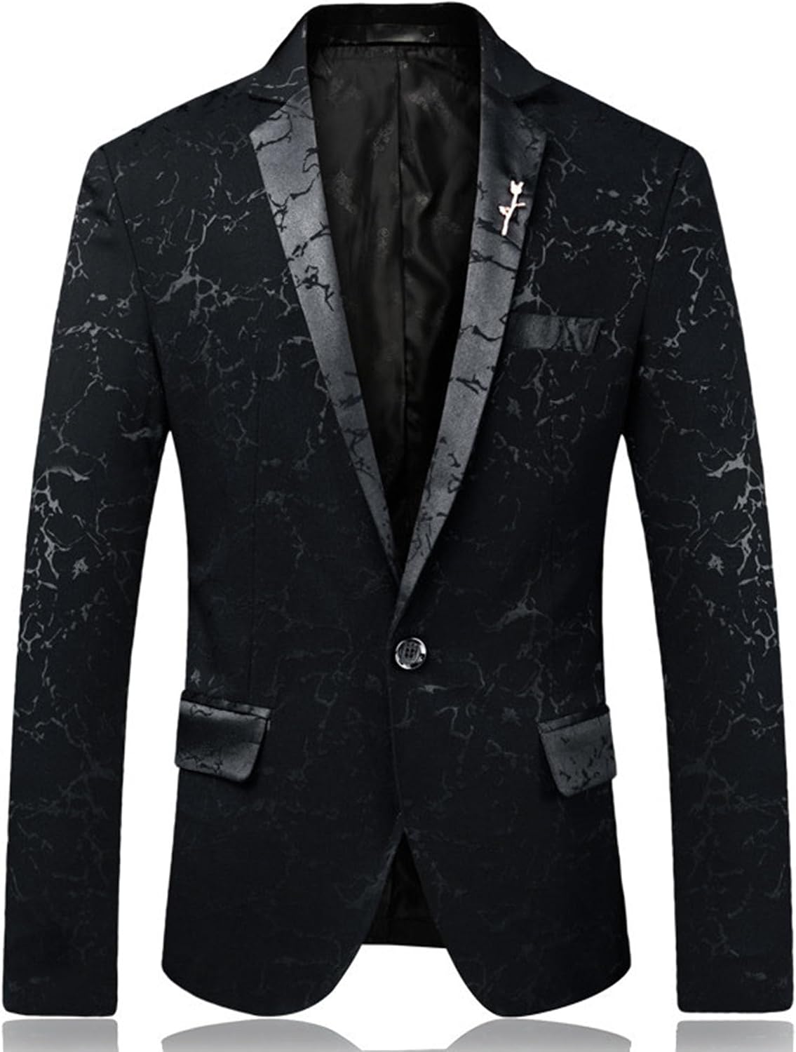 Herrtryck formell klänning kostym jacka blommig jacquard tux blazer middag fest bal bröllop kostym jacka