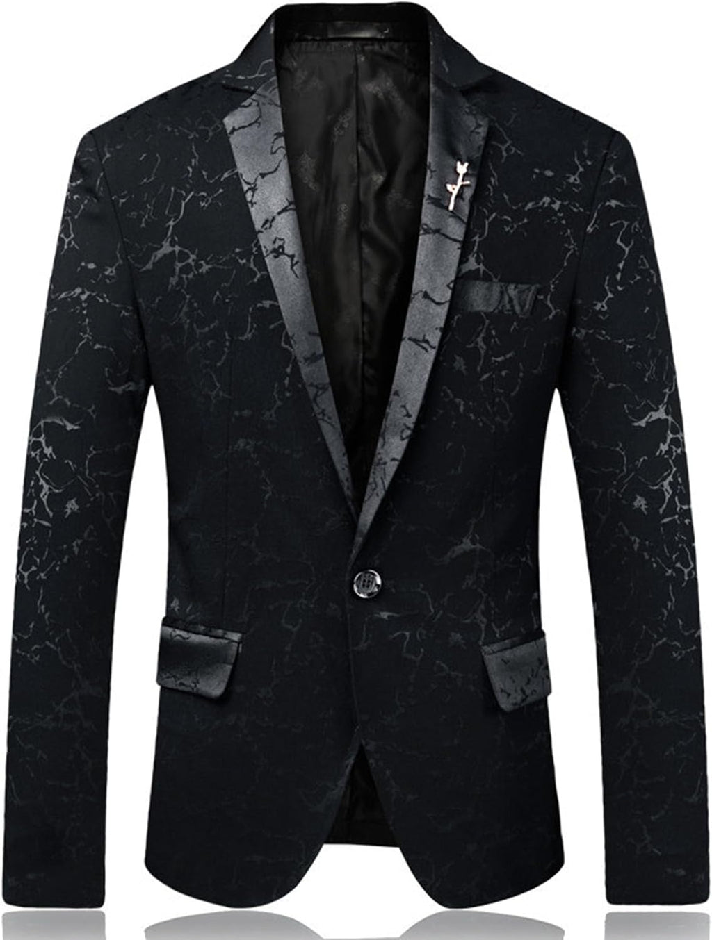 Herrtryck formell klänning kostym jacka blommig jacquard tux blazer middag fest bal bröllop kostym jacka