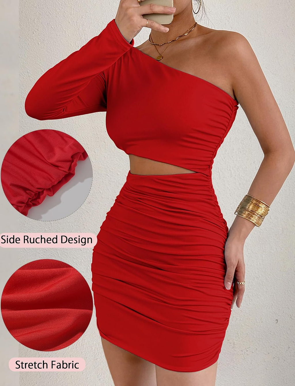 Långärmad damklänning, elegant miniklänning, sexig festklänning, kort cocktailklänning, off shoulder, fritidsklänning, bodycon omlottklänning, enfärgad bröllopsklänning
