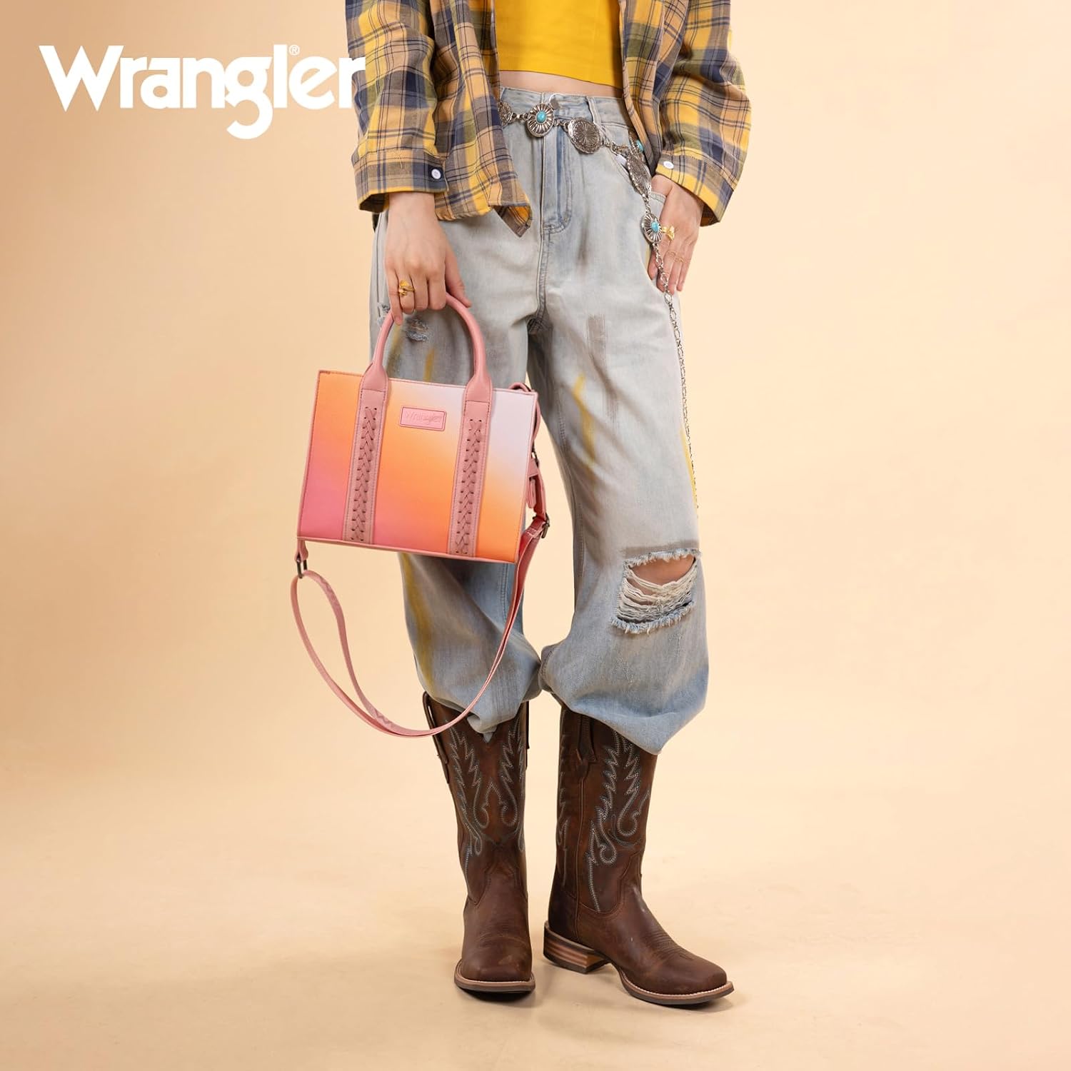 Montana West Wrangler Tote Bag for Women Zipper Shoulder Handbag toteväskor