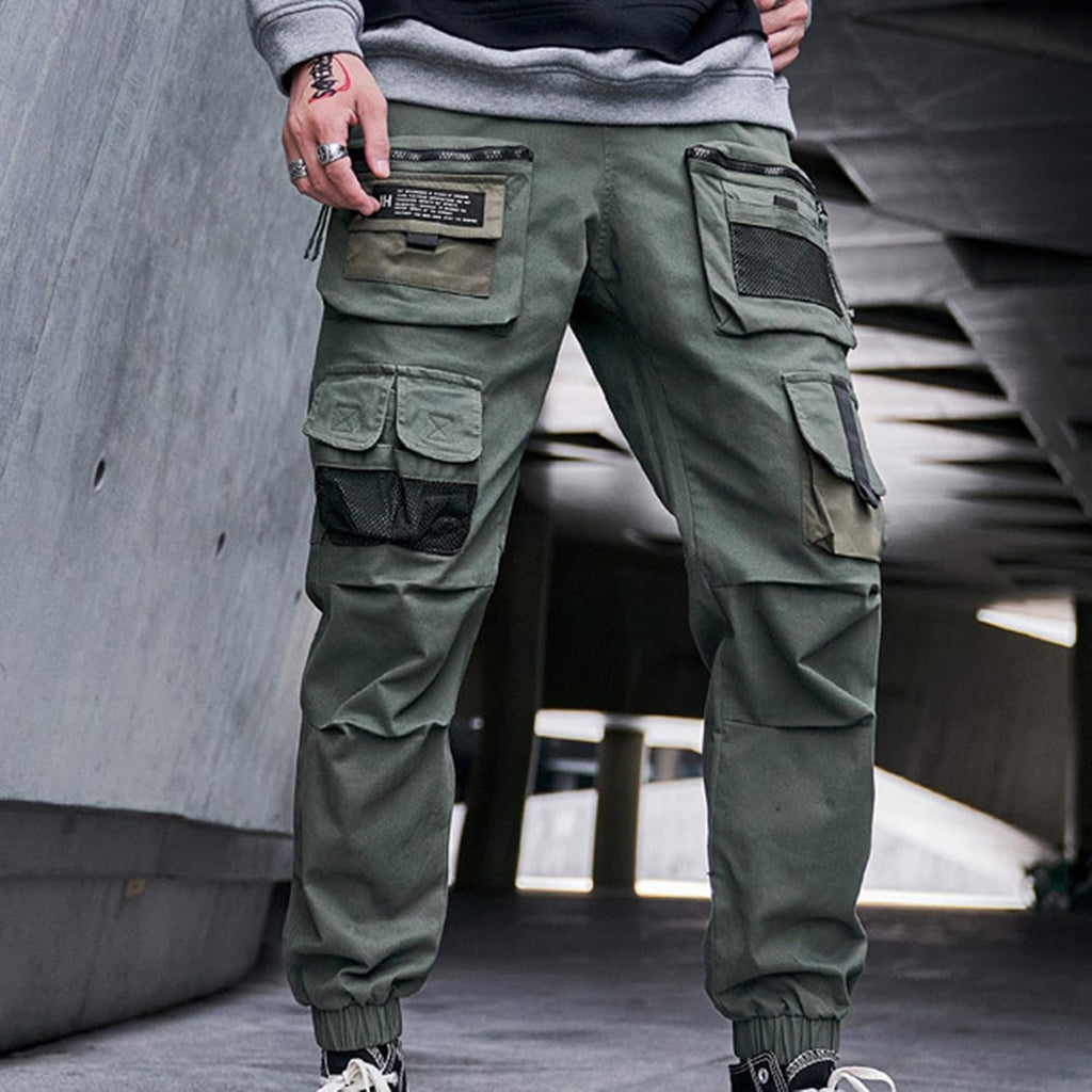 XYXIONGMAO Multi-Pocket lösa overaller vardagliga funktionella byxor cargo joggingbyxor techwear harem hip hop byxor för män