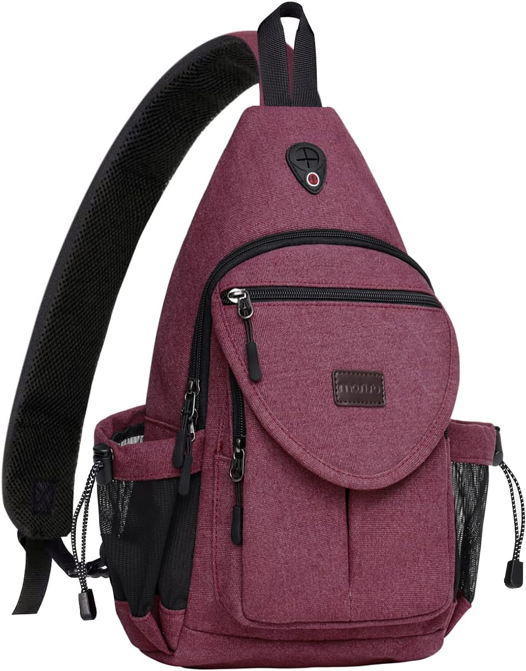 MOSISO Ryggsäck för slinga, kanvas crossbody vandring vardagsväska väska med stöldficka