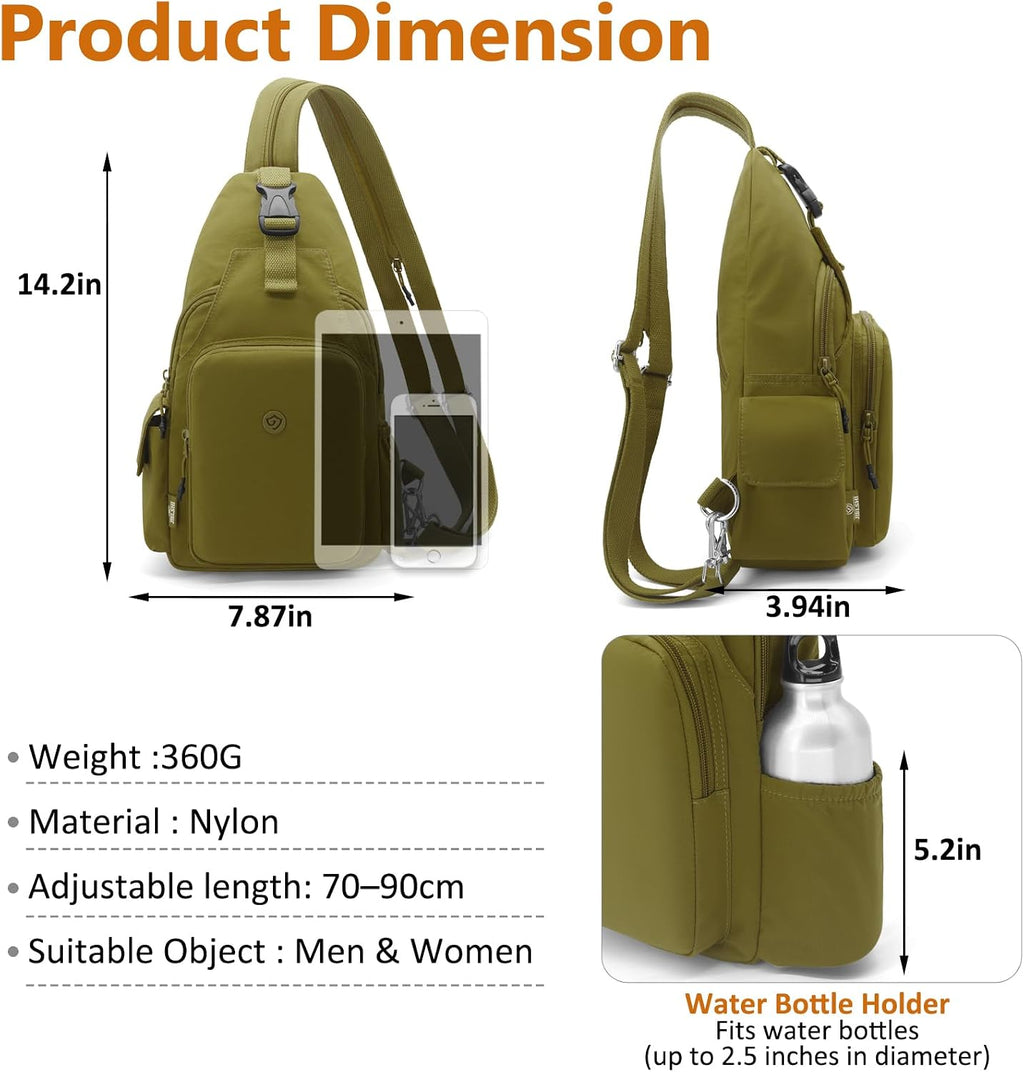 Bröstväska liten ryggsäck herr crossbody väska sling väska lätt bröstväska stöldskydd nylon ryggsäck axelväska herr dam för cykling resor sport