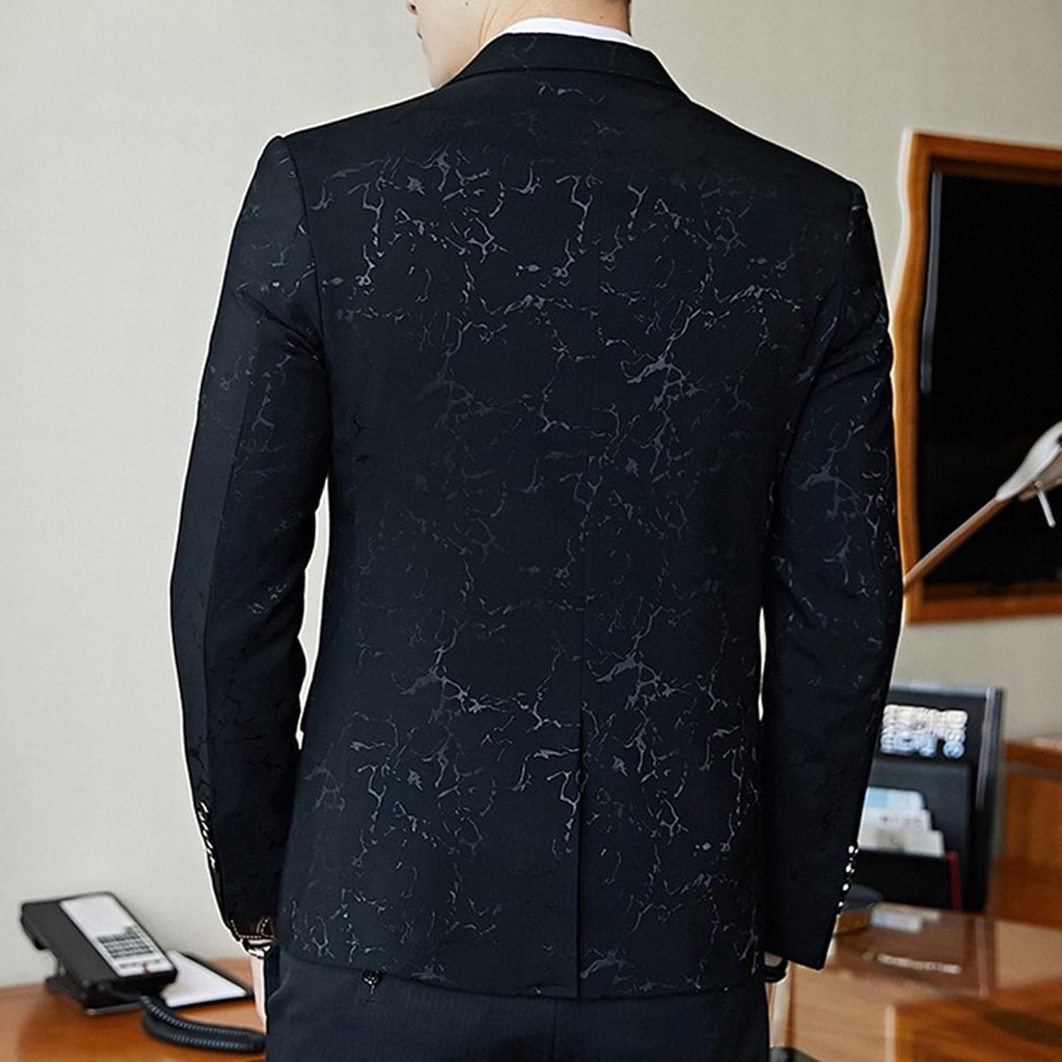 Herrtryck formell klänning kostym jacka blommig jacquard tux blazer middag fest bal bröllop kostym jacka