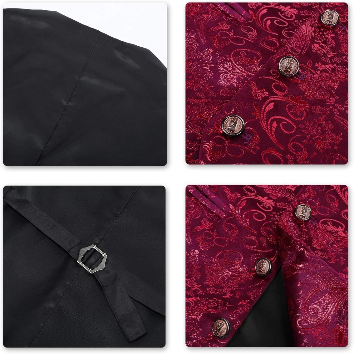 Paisley jacquard-kostym, väst för män, enkel knäppt väst, stilig, smal passform, med knäppning, bal, formell kostym