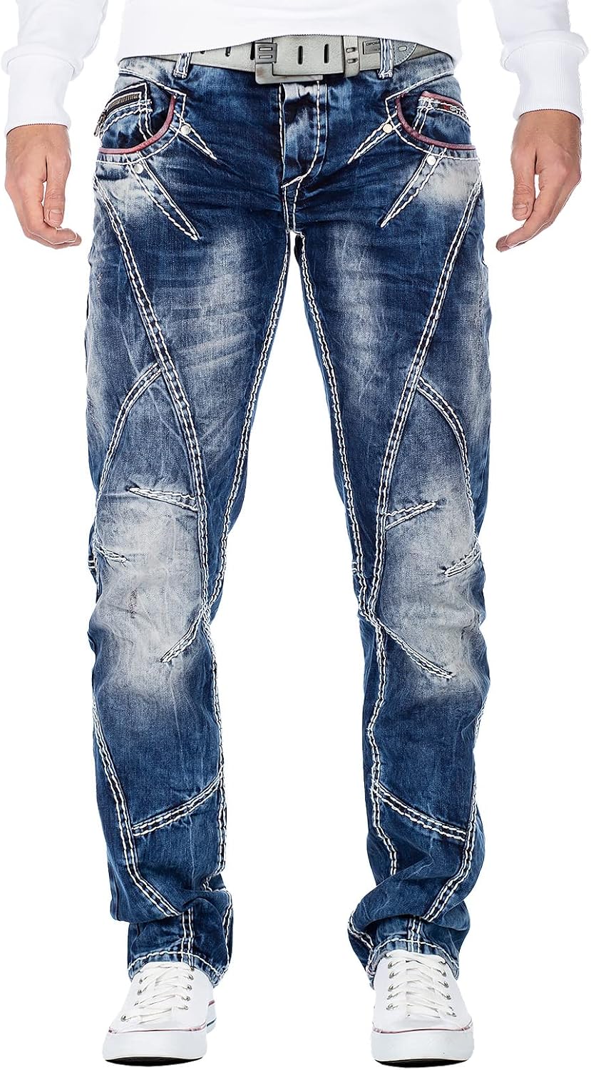 Cipo & Baxx Regular Jeans för män, Blå – 32