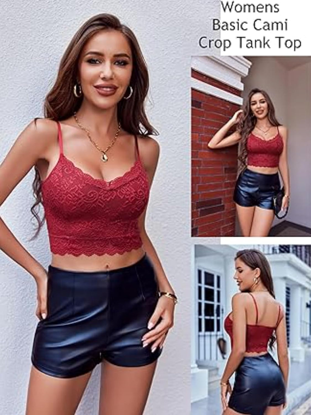 Avidlove dam spets bustier topp sexig bralette undertröja basic spagettiremmar camisole V-ringad rygg urtagning design tank toppar crop