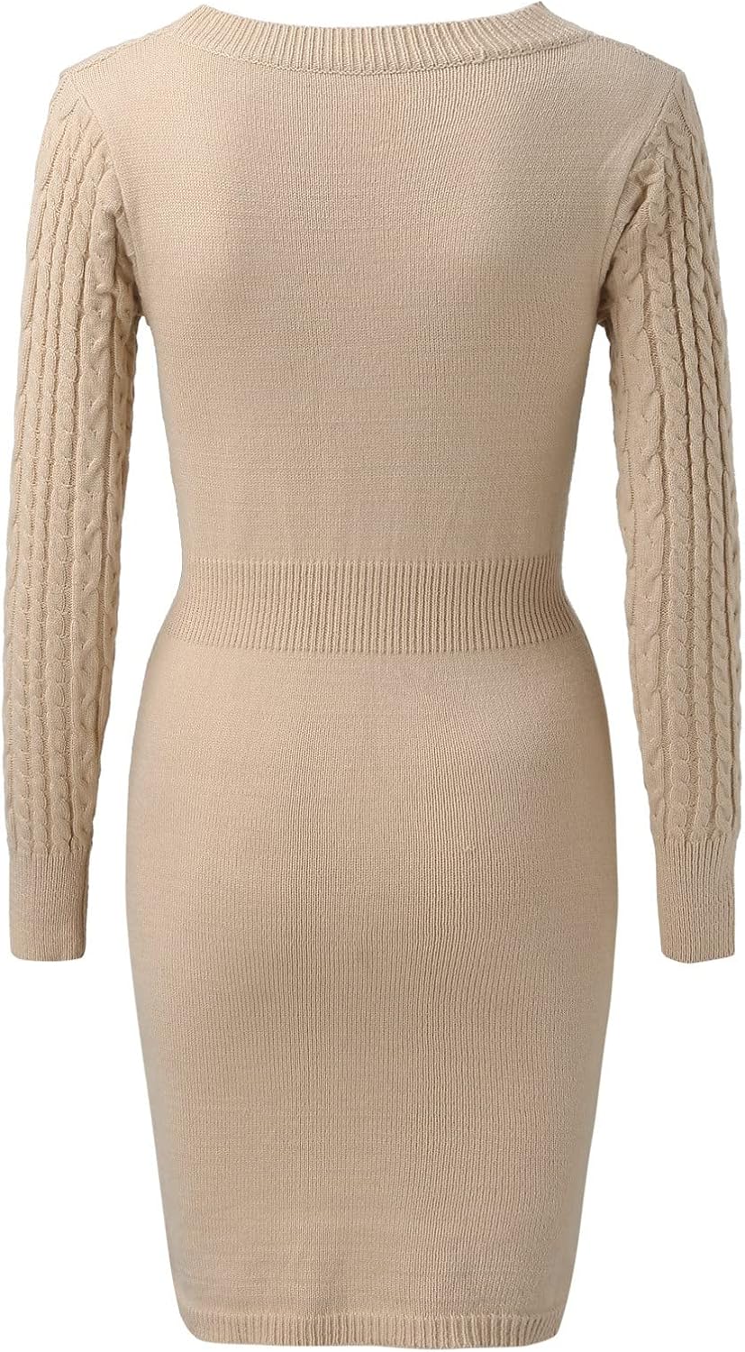 Dam Långärmad Stretchig Bodycon-klänning