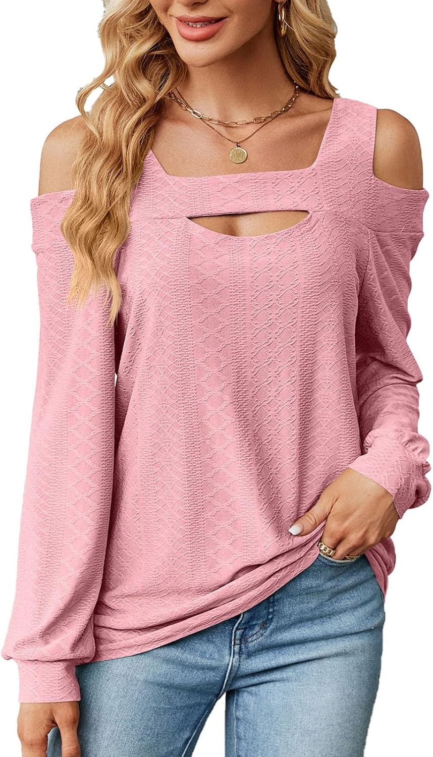 Dam vinter enfärgad lös passform v-ringad ledig långärmad t-shirt topp kvinnor toppar