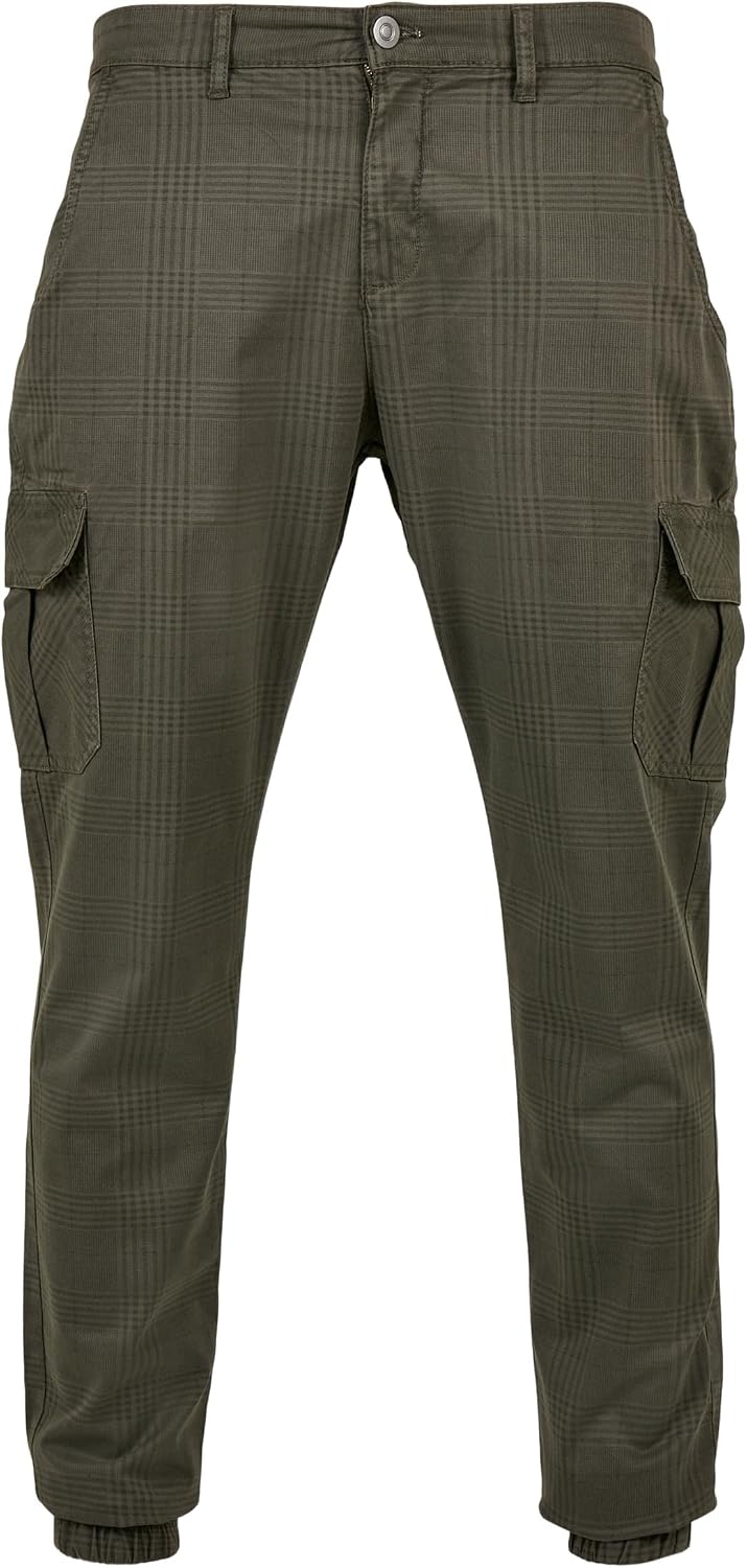 Urban Classics herr Byxor Aop Glencheck Cargo Jog Pants