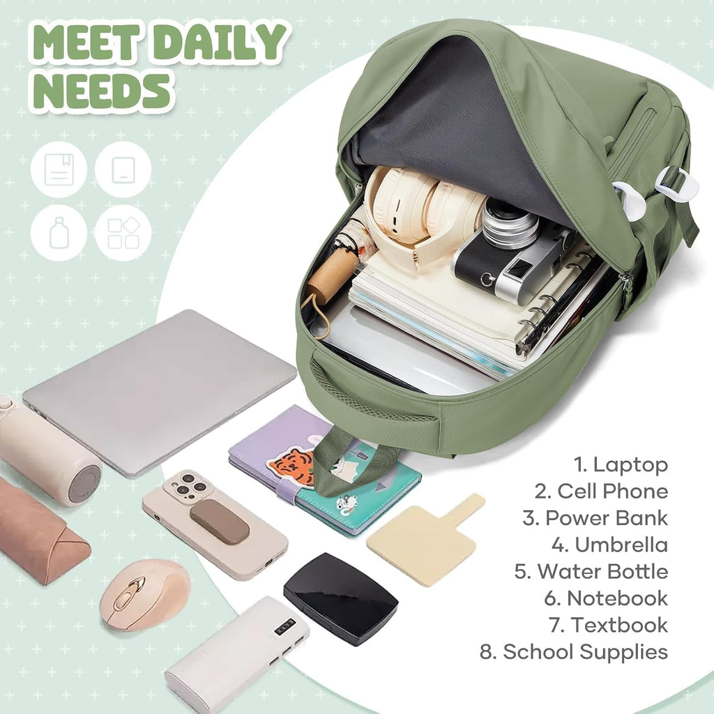 HYC00 Skolryggsäck Flicka Skolväska Lätt Ryggsäck Tjej Tonåring Bokväskor Skola Skolväskor Pojkar Laptop Ryggsäck Dam 14 Tum College Bag Fritidsryggsäck för Kvinnor Casual Dagsryggsäck,Blå
