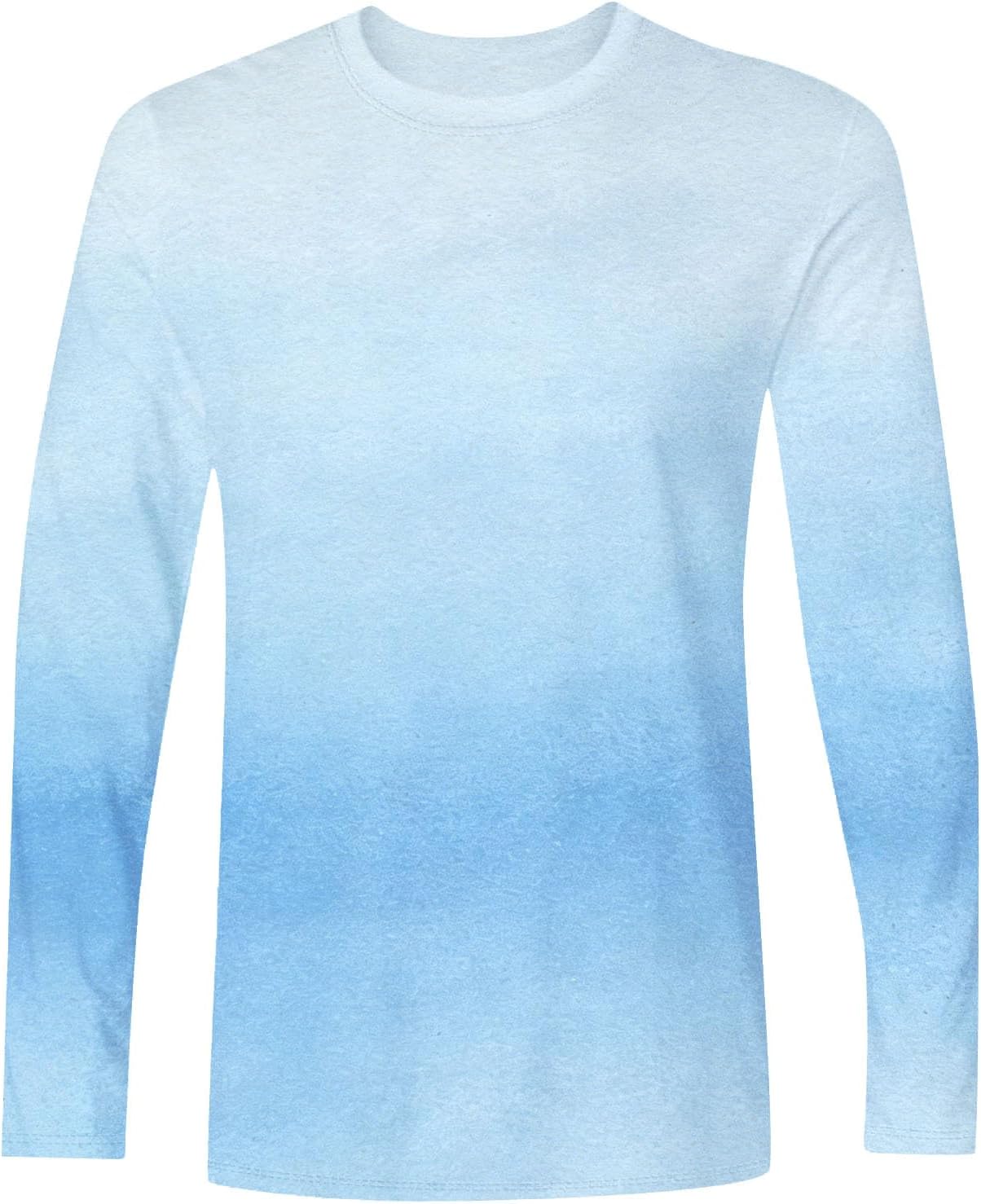 Herr långärmad t-shirt tonad färg rund hals lätt vardaglig pullover topp