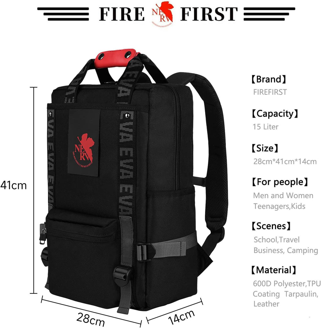 FIREFIRST x RADIO EVA - Evangelion Ryggsäck med laptopfack 15,6 tum Skolryggsäck