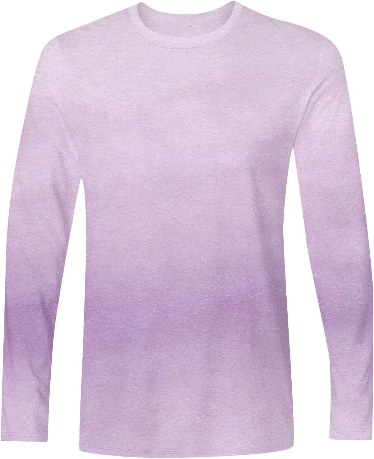 Herr långärmad t-shirt tonad färg rund hals lätt vardaglig pullover topp