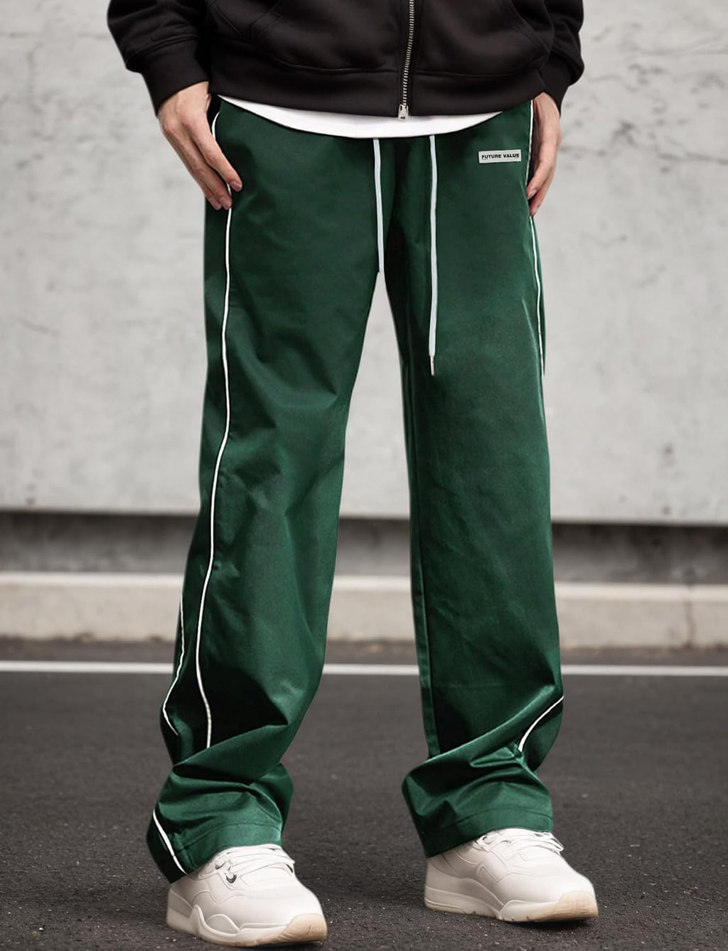 AIEOE herr, säckig joggingbyxor, Y2K, träningsbyxor, breda sportbyxor med dragsko, streetwear, fritidsbyxor med rörband, tonåring, mode