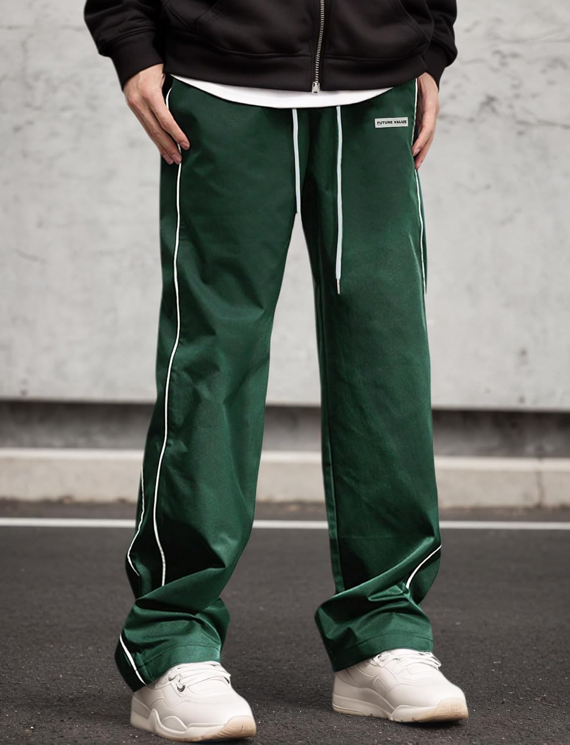 AIEOE herr, säckig joggingbyxor, Y2K, träningsbyxor, breda sportbyxor med dragsko, streetwear, fritidsbyxor med rörband, tonåring, mode