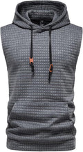 Men's Gym Tank Tops Sports T Shirt Fitness Tops Vest Sleeveless Hoodies with Pocket