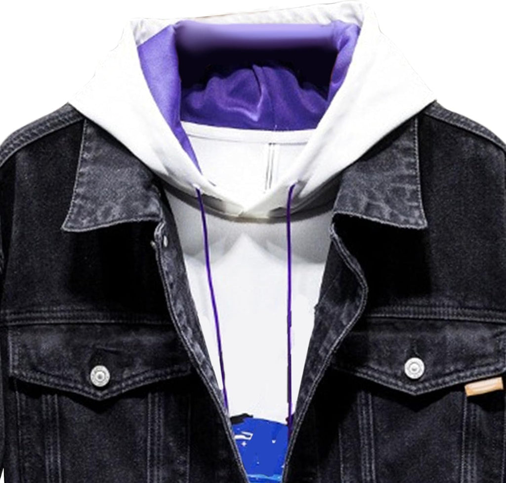 JEShifangjiusu Män Street Fashion Casual Denim Ytterkläder Baggy Rapper Denim Jackor Hip Hop Avslappnad Passform Streetwear