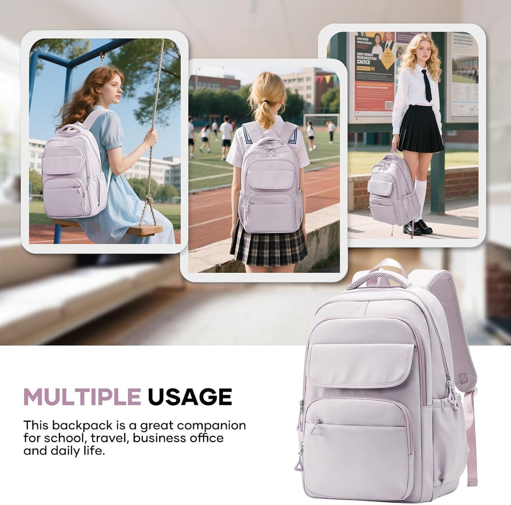 HYC00 Skolryggsäck Flicka Skolväska Lätt Ryggsäck Tjej Tonåring Bokväskor Skola Skolväskor Pojkar Laptop Ryggsäck Dam 14 Tum College Bag Fritidsryggsäck för Kvinnor Casual Dagsryggsäck,Blå