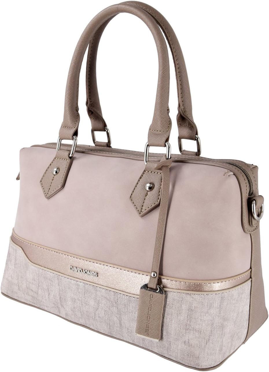 David Jones - Dam Stor Handväska - PU Läder Tote Bag - Praktisk Randig Axelväska - Kvinnor Medelstor Väska Axelremsväska Tygväska Damväska Shopper - Trendig Mode Elegant Kontor Arbete