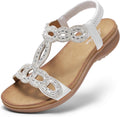 Littleplum sandaler damer platta sandaler glitter strass sommarskor strandskor