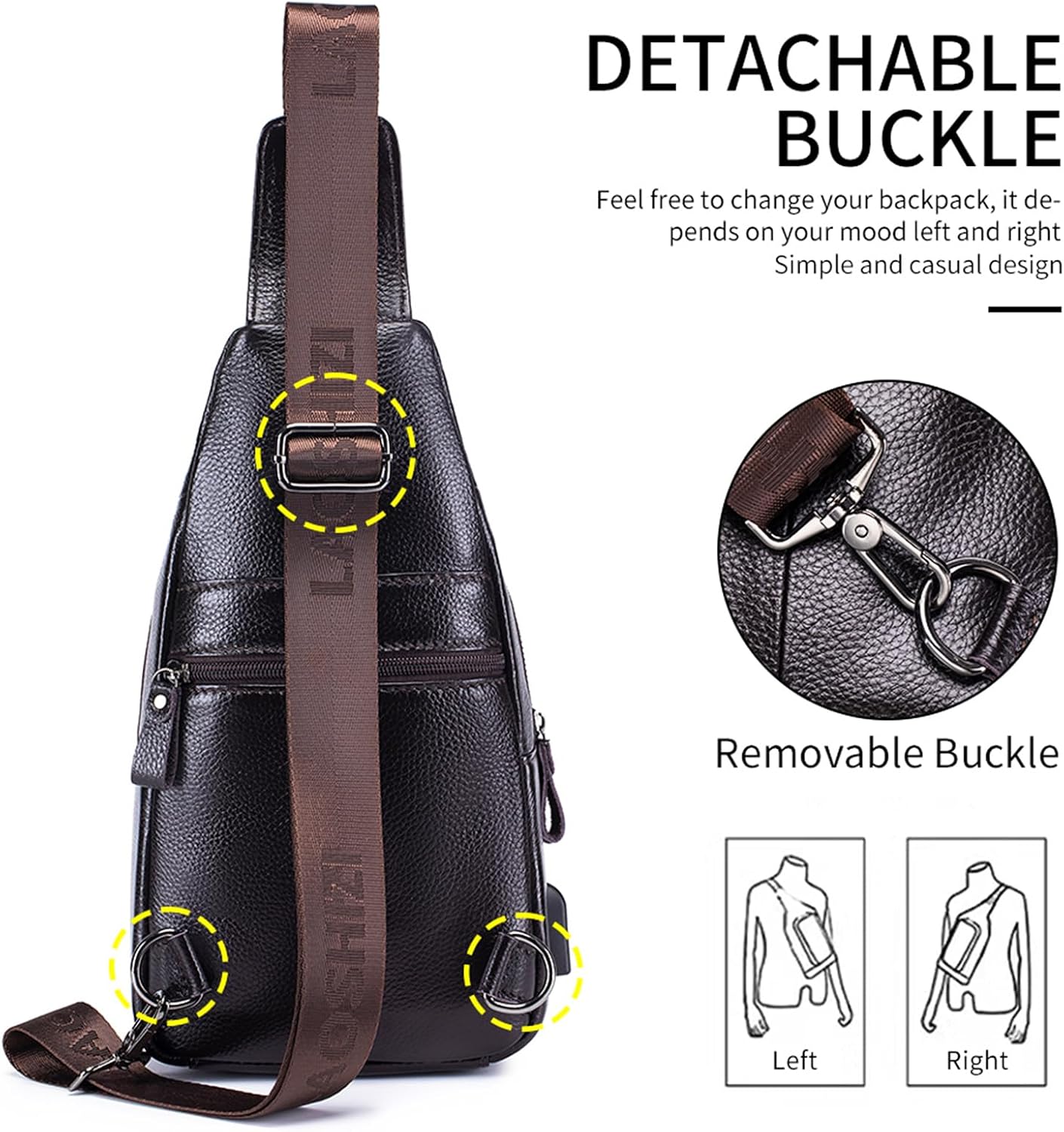 pundarika läder män väska crossbody, man väskor för män crossbody, herrar axelväska, justerbar axelrem